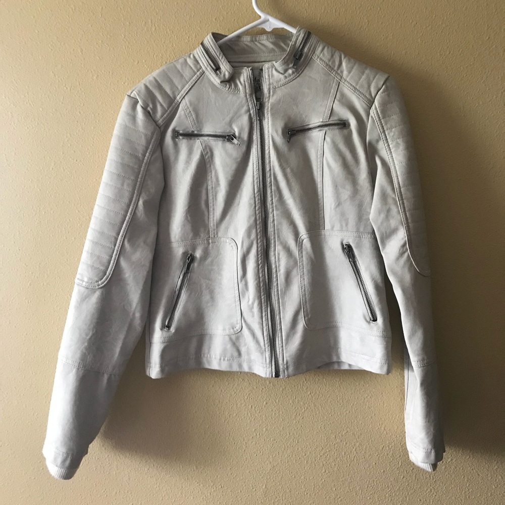 Cream leather jacket